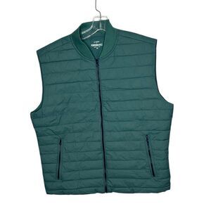 J. Crew  Performance Green Quilted Vest with Stand-Up Collar. Size XL.